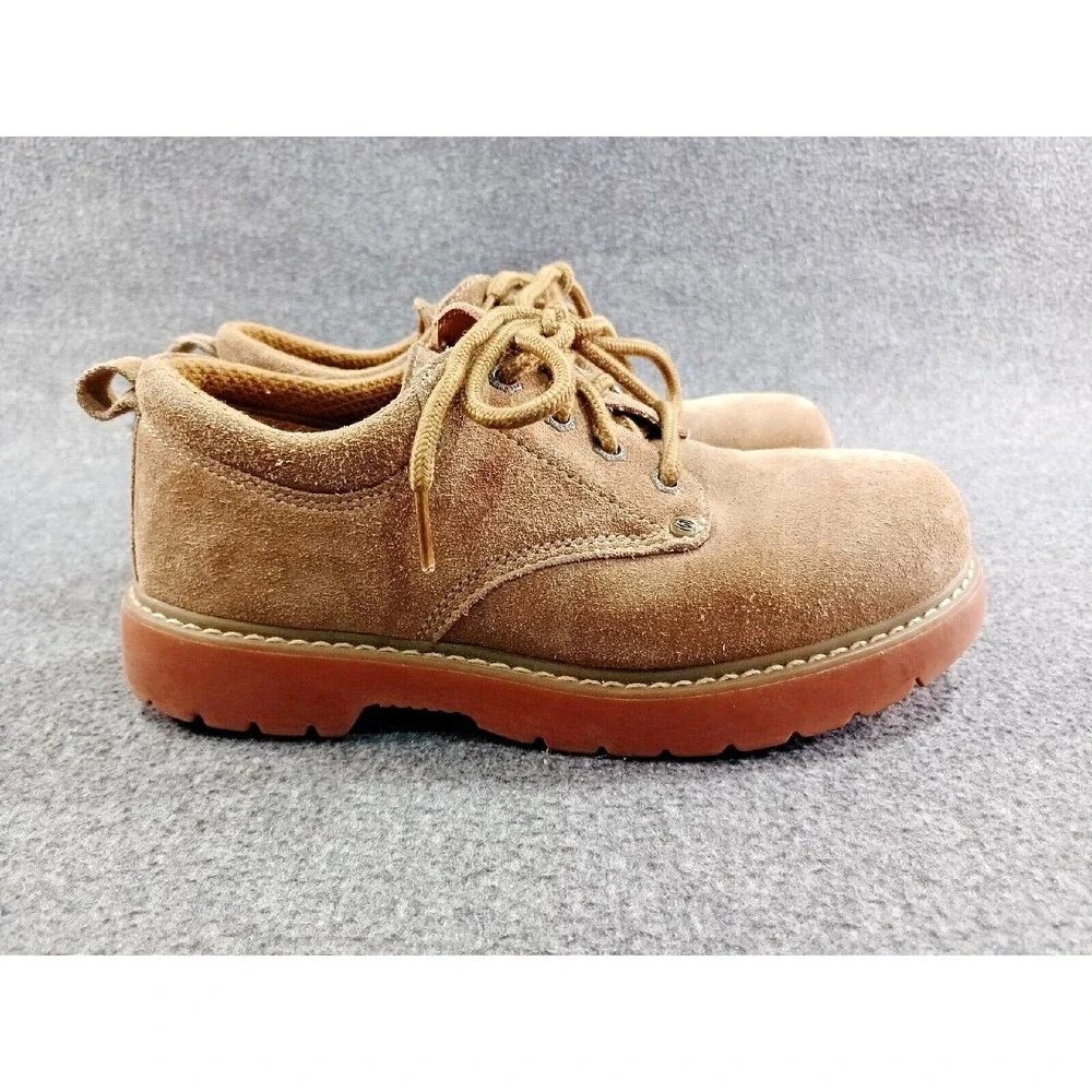 Skechers Raiders Tan Buck Oxford Shoes Steel Shank Men US 5.5